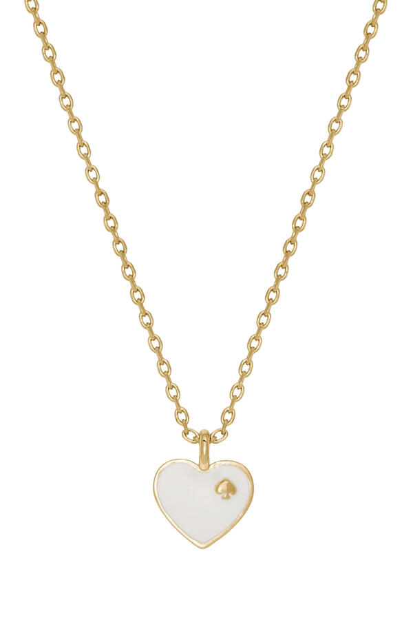 Heart and Spade Pendant Necklace, Enamel
