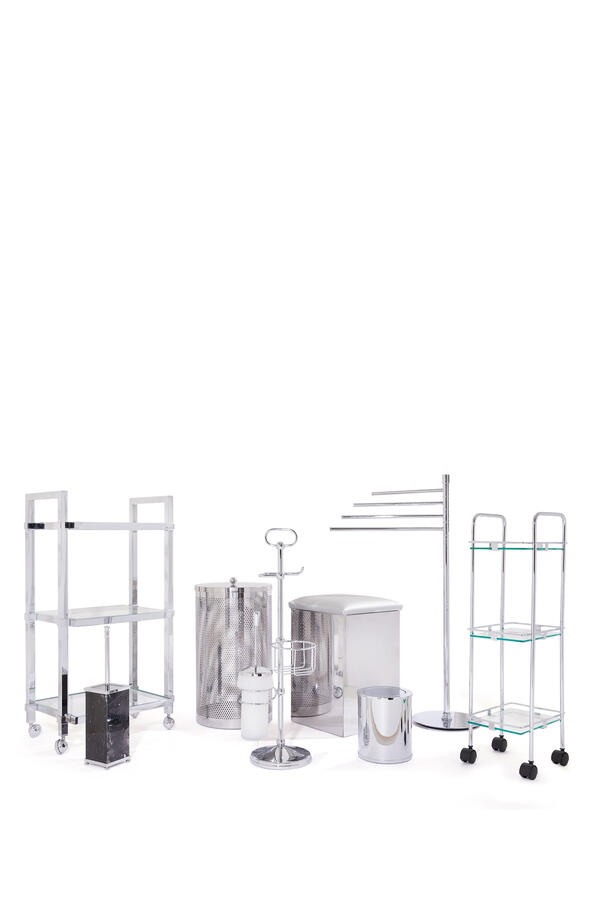 Silver Chrome Waste Bin
