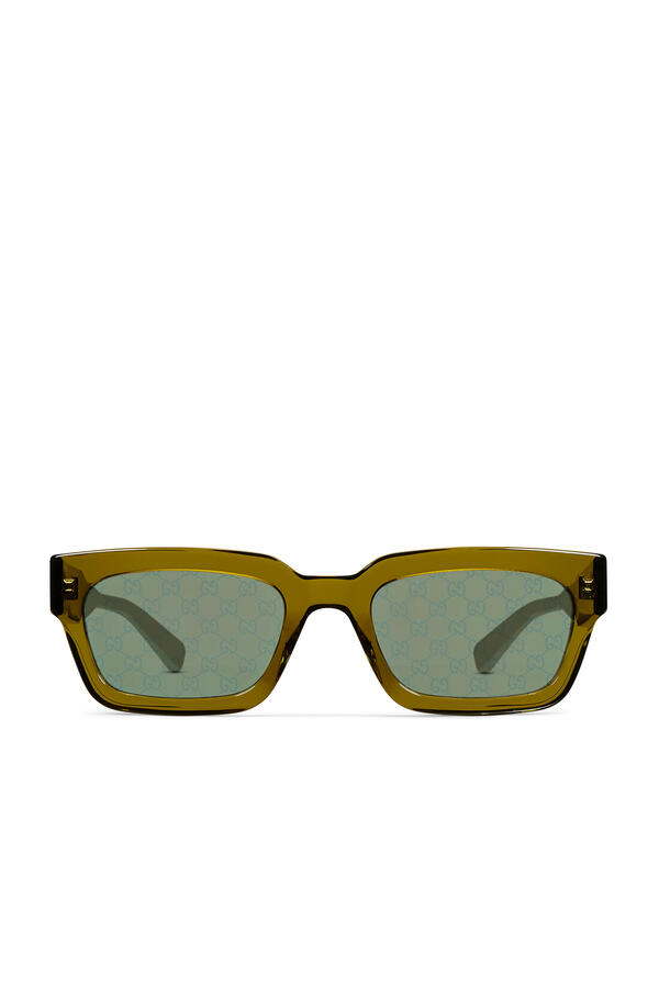 Logo Tortoiseshell Rectangular Frame Sunglasses