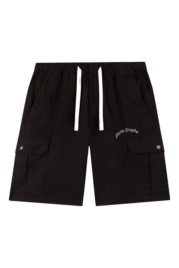 Curved Logo Loose Cargo Shorts