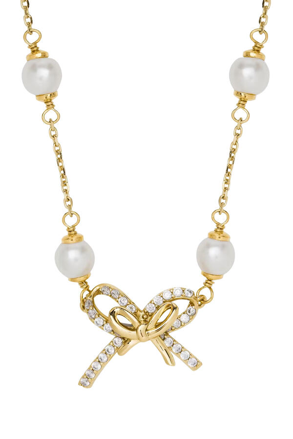  Girlie Pearlie Pearl Bow Scatter Necklace
