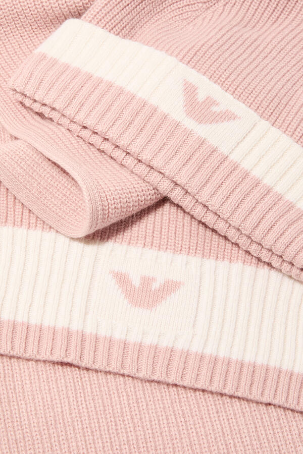 Kids Wool-blend Beanie and Scarf Set