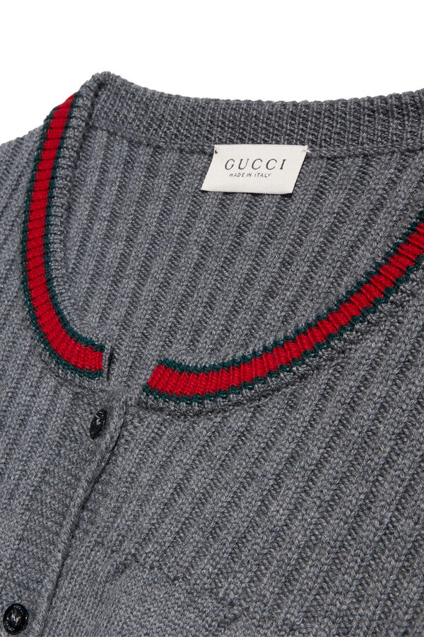 Kids Web Stripe Cardigan