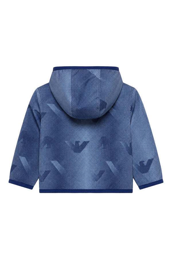 Kids Nylon Hooded Blouson with All-Over Eagle