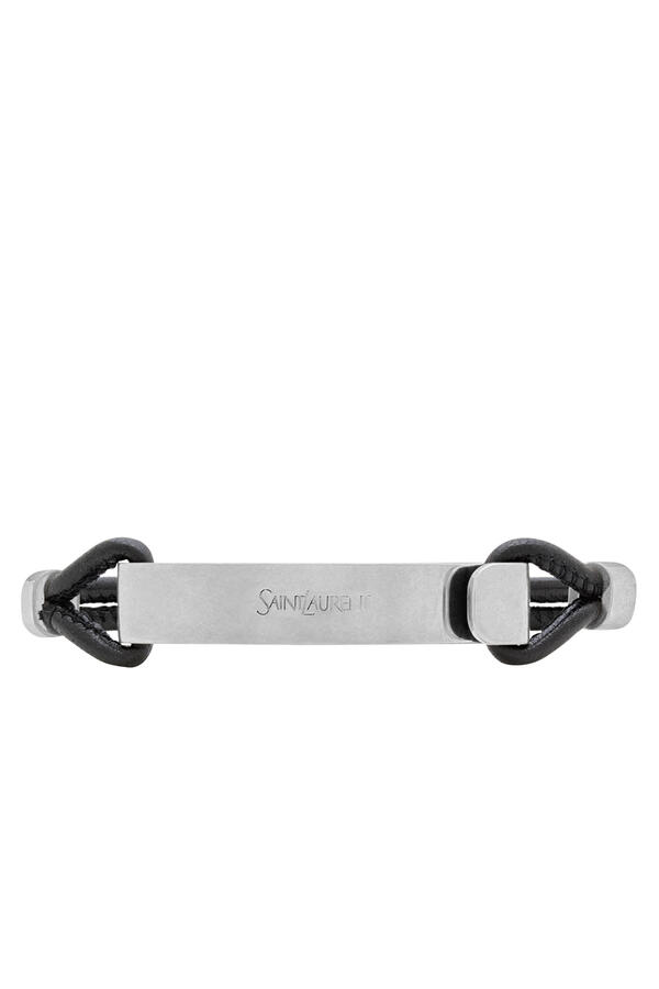 ID Bracelet in Leather and Metal