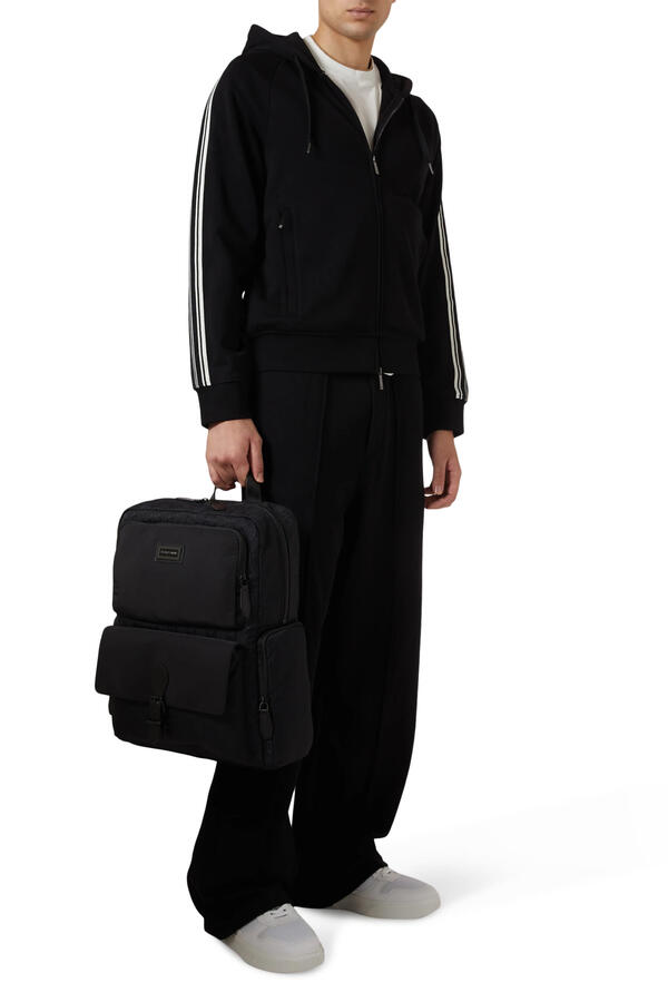 Embossed Flap Pocket Backpack