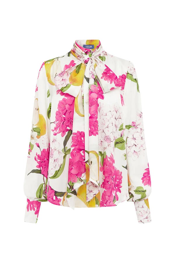 Tie Neck Silk Blouse 