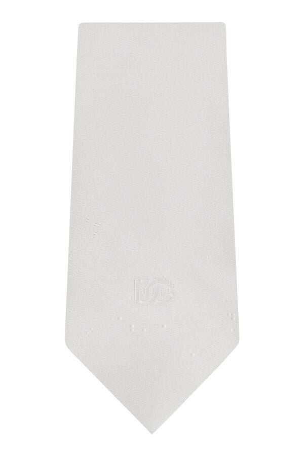 6-cm Silk Blade Tie with DG Logo Embroidery 