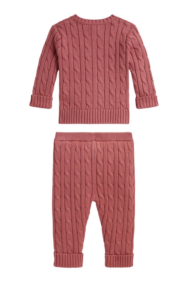 Kids Logo Cable-Knit Cardigan and Pants Set