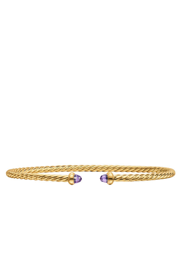 Micro Cablespira® Flex Bracelet, 18K Yellow Gold & Amethyst