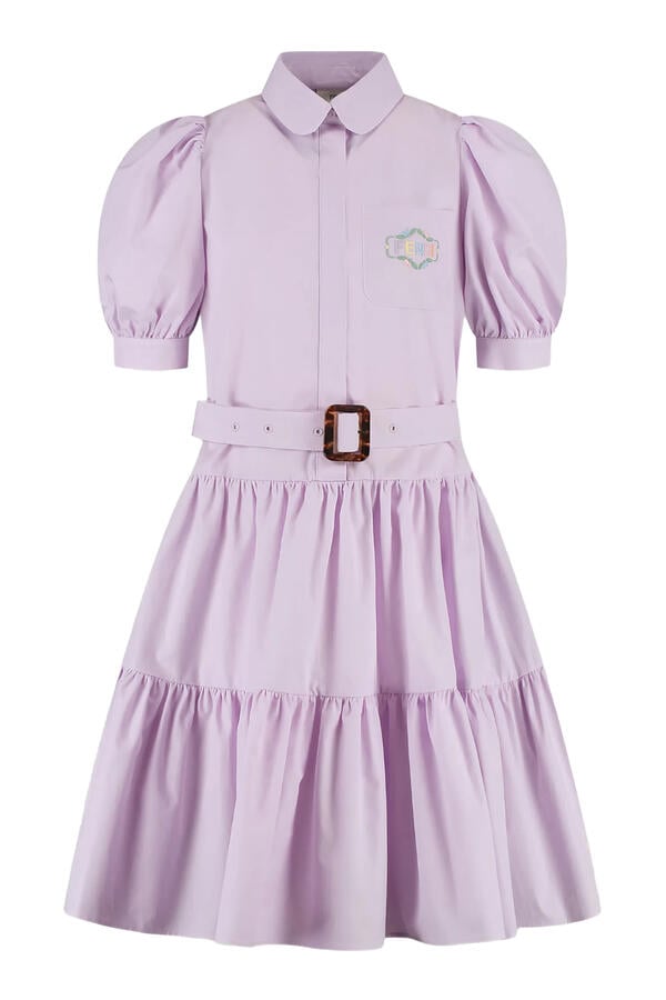 Kids Logo Puff Sleeves Dress