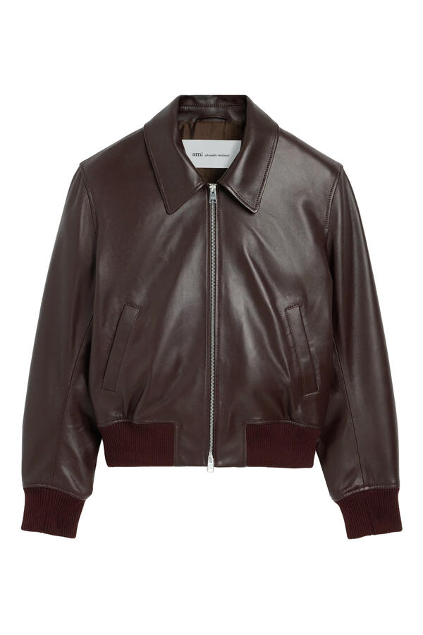 Lamb Leather Zipped Jacket 