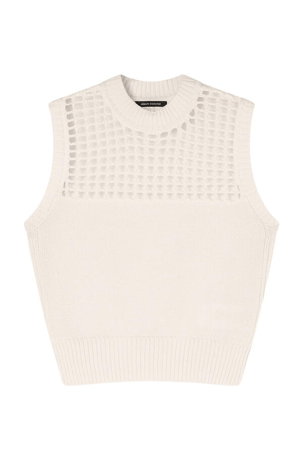 Open-Knit Panel Sweater