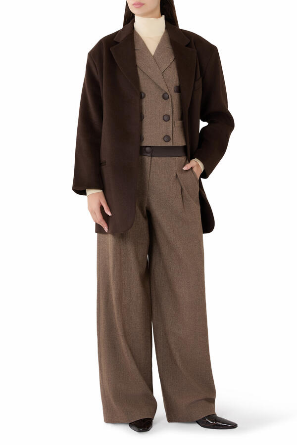 Notched Lapel Caban Coat