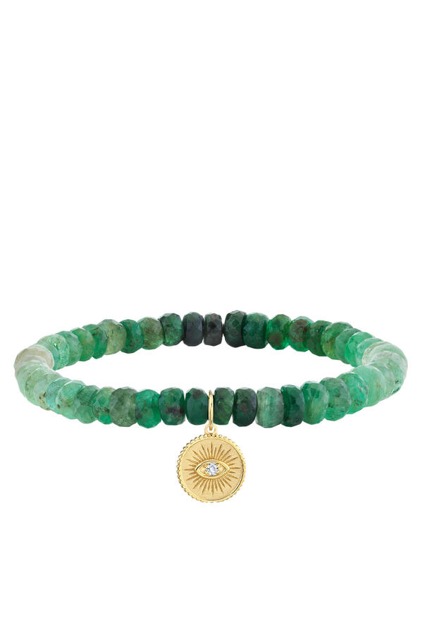 Beaded Bracelet, 14K Yellow Gold & Diamond