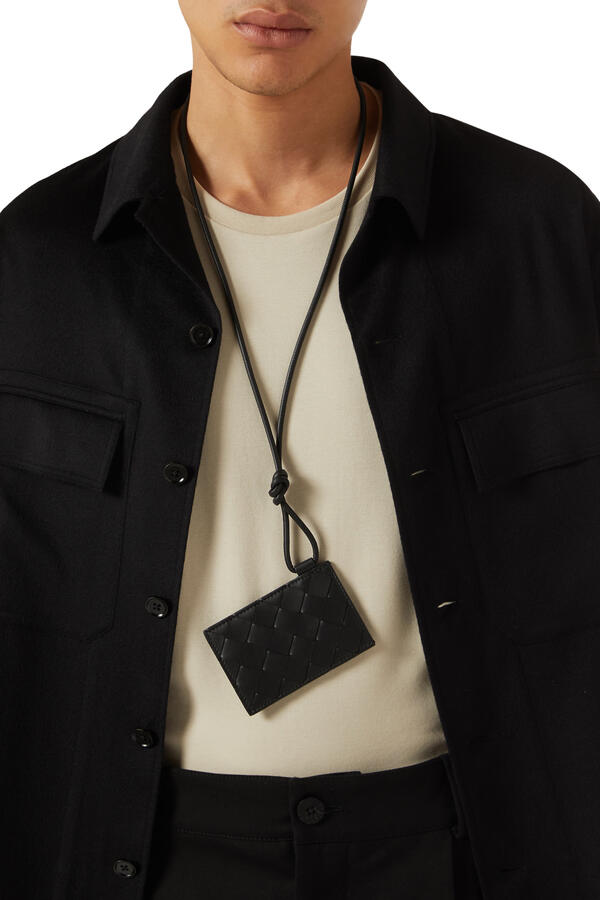 Intrecciato Badge Holder
