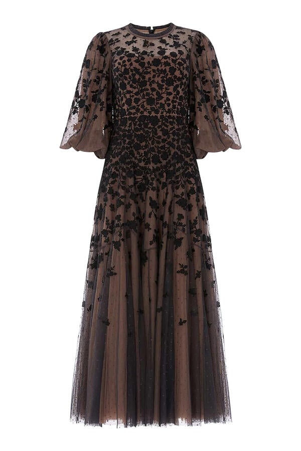 Sylvia Rose Round Neck Ankle Gown