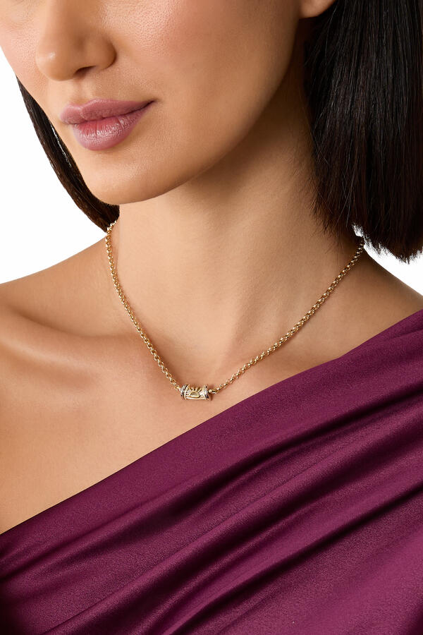 Warrior Dawn Necklace, 18K Yellow Gold with Diamonds & Orange Topaz