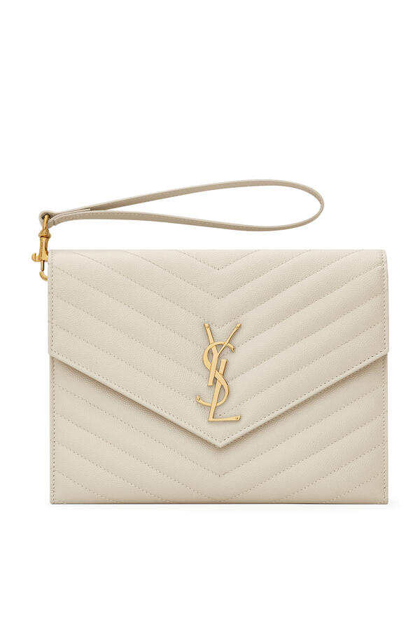 Cassandre Matelassé Flap Pouch in Grain De Poudre Leather