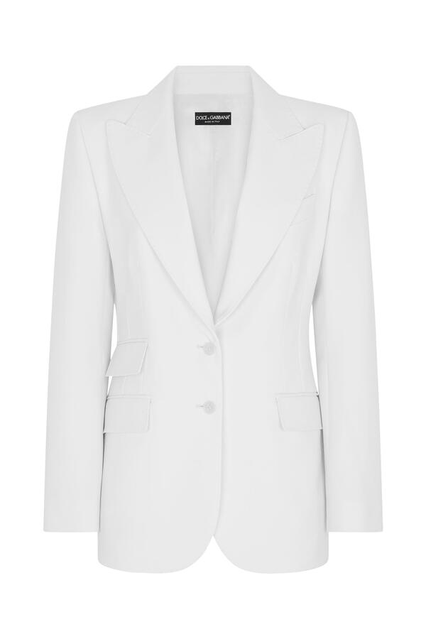 Single-Breasted Woolen Turlington Blazer