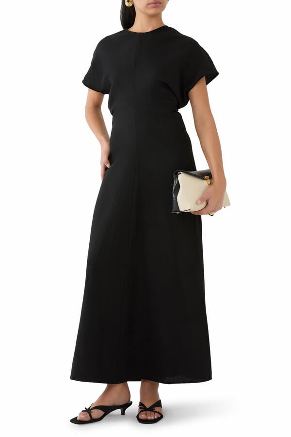 Slouch Waist Wool Dress