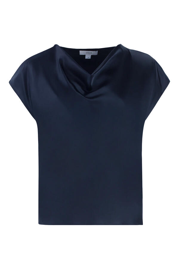 Cowl Neck Cap Sleeves Blouse
