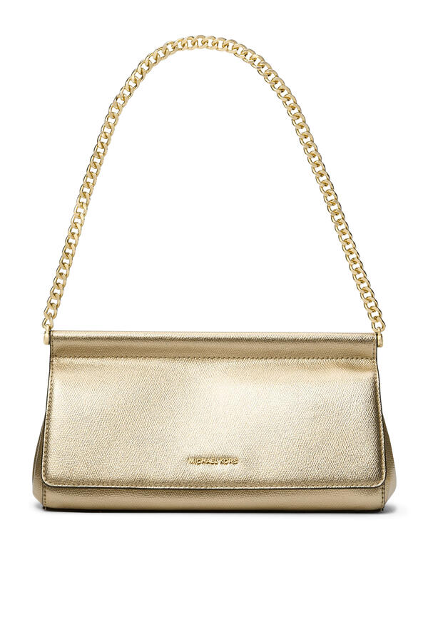 Carmine Medium Metallic Pebbled Leather Pochette