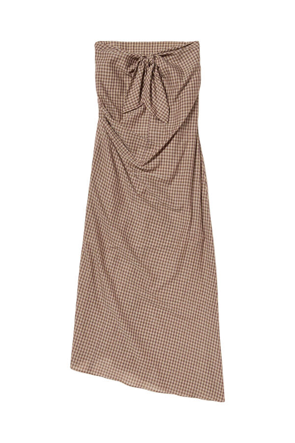 Check Strapless Dress 