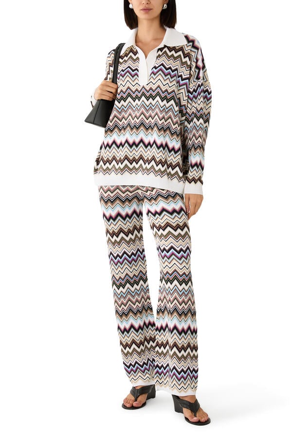Chevron Flared Pants