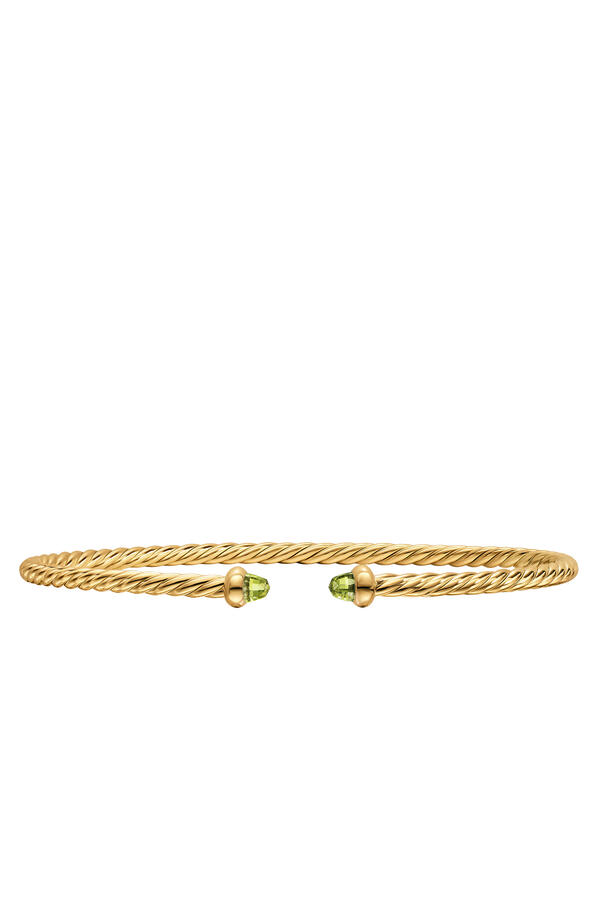  Cable Peridot Micro Cablespira Flex Bangle 