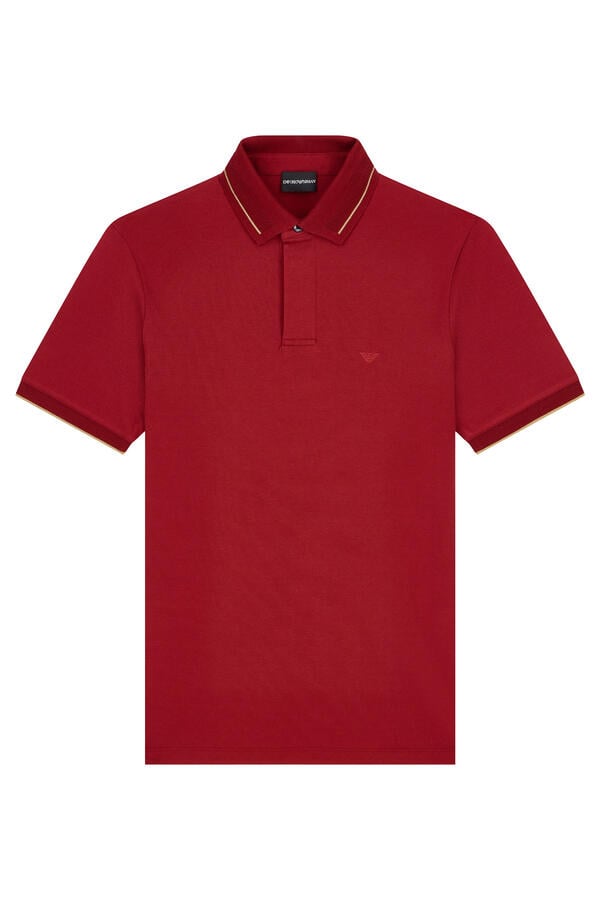 Logo Stripe Collar-Detail Polo Shirt