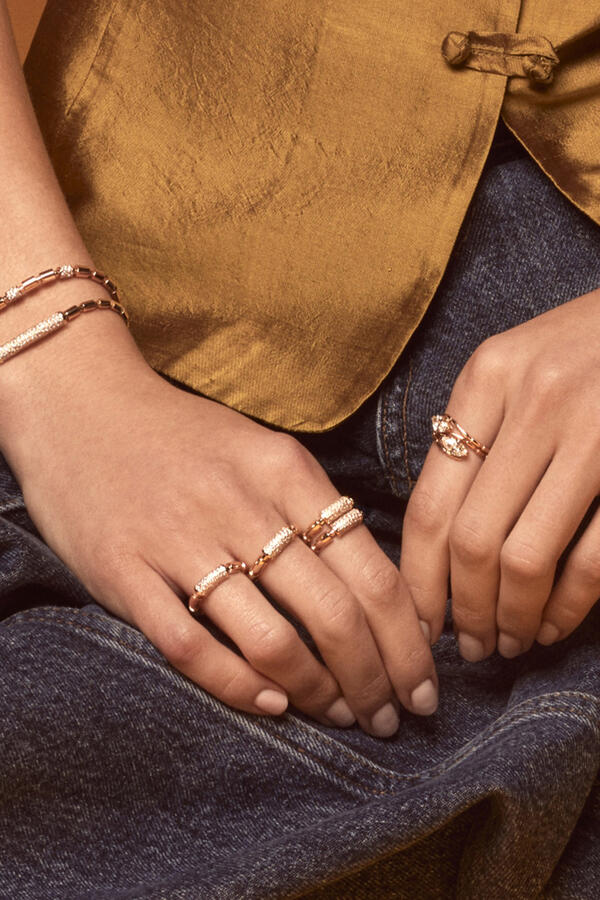 The Nile Iteru Ring, 18k Rose Gold & Diamonds