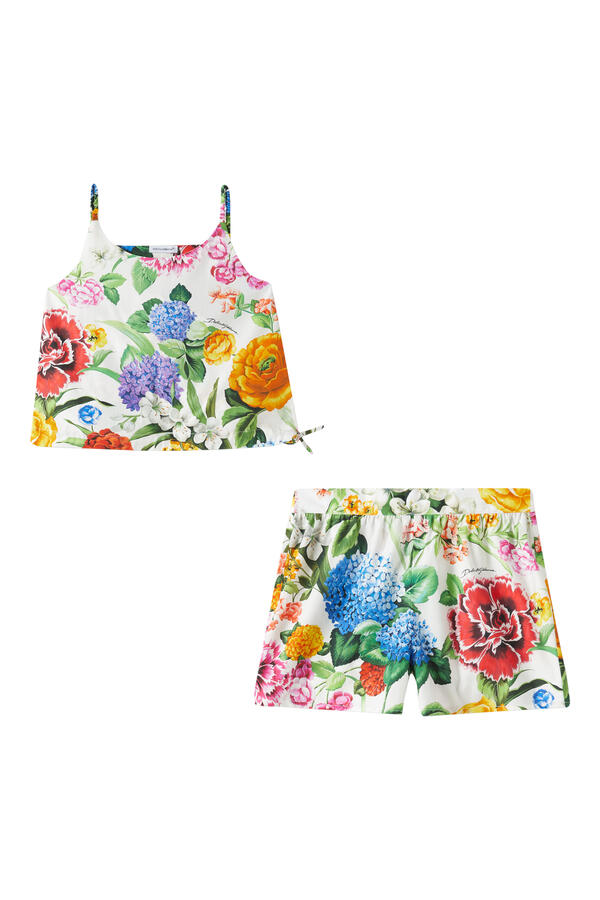 Kids Floral Print Top and Shorts Set 