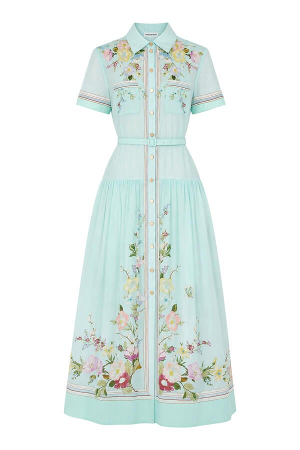  Floral Organza Midi Dress