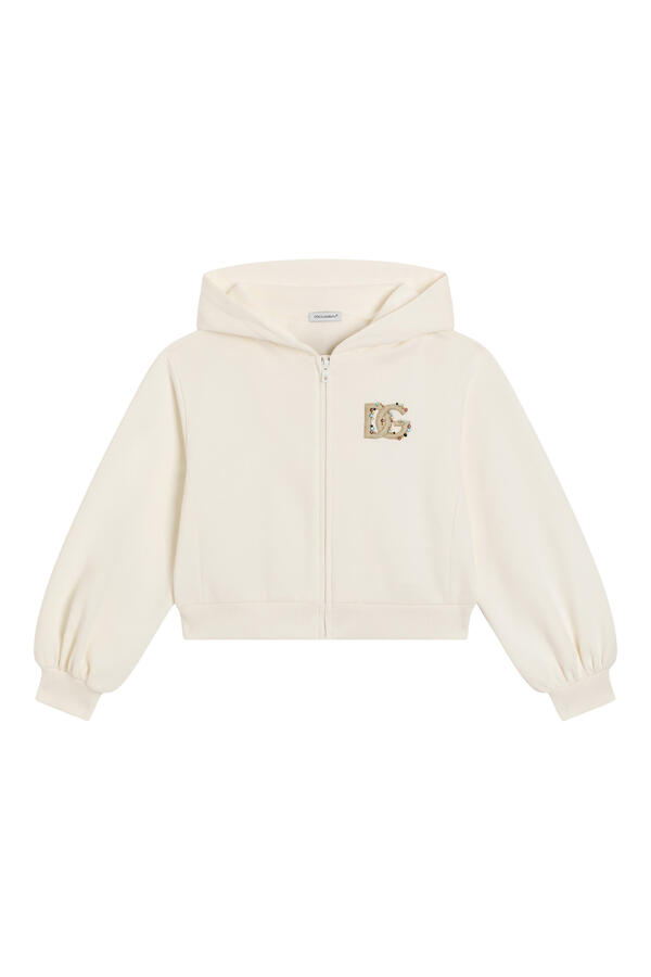 Kids Hooded Sweatshirt with DG Embroidery and Rhinestones