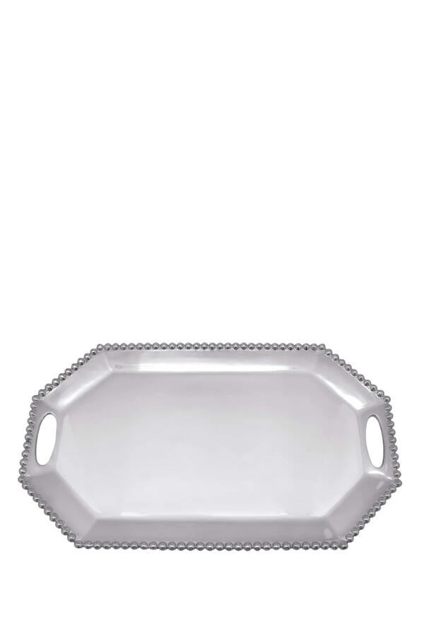 Large Rectangular Octagonal Pearled Tray
