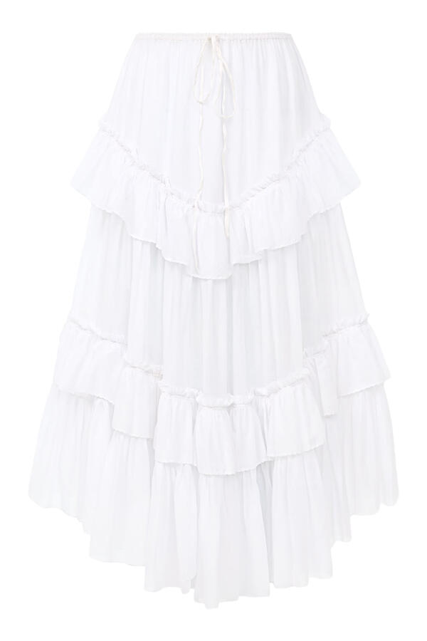 Layered Ruffled Midi Skirt