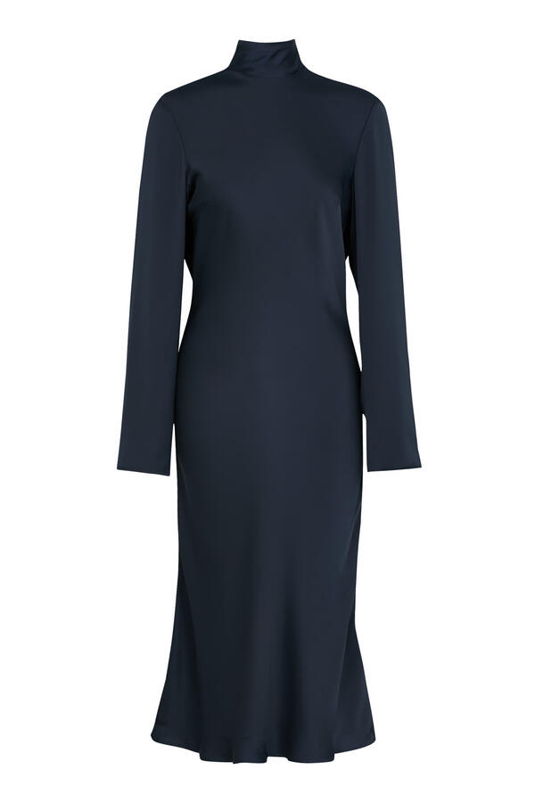 Satin Midi Drapy Dress 