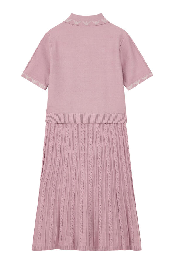 Kids Polo Collar and Pleated Skirt Dress