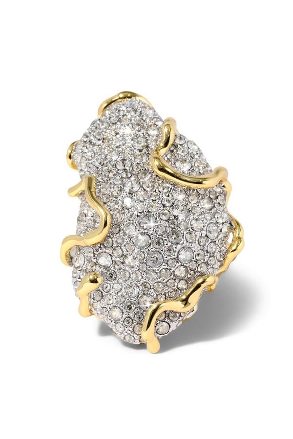 Solanales Large Crystal Pavé Geode Ring