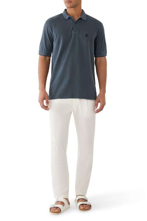  Pigment Dye Pique Polo T-Shirt
