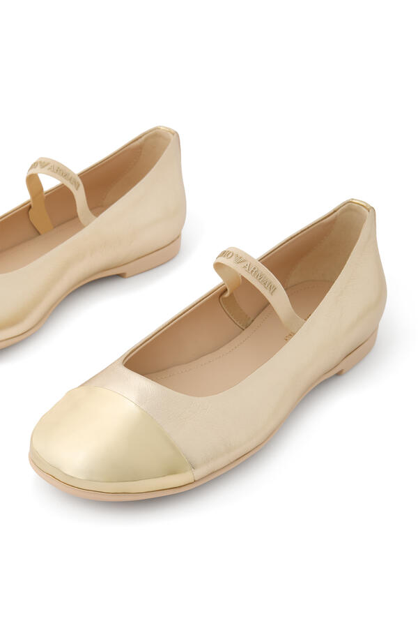 Kids Laminated Nappa Leather Ballerinas