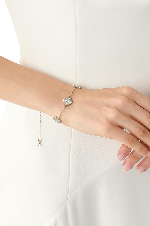 Spade Flower Pave Scatter Bracelet
