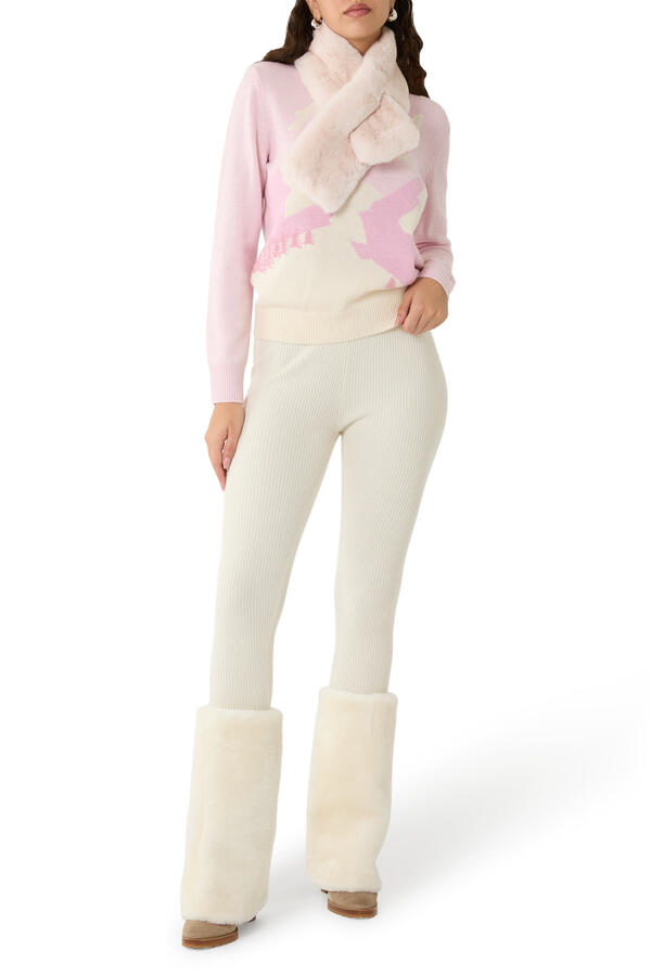Queen Cashmere-Blend Sweater with St. Moritz Postcard