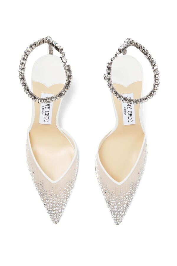 Saeda 100 Satin Pumps with Crystal Embellishment