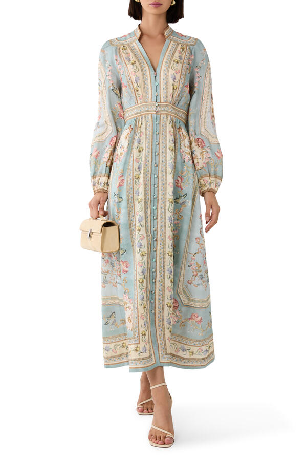 Roselight Plunge Midi Dress