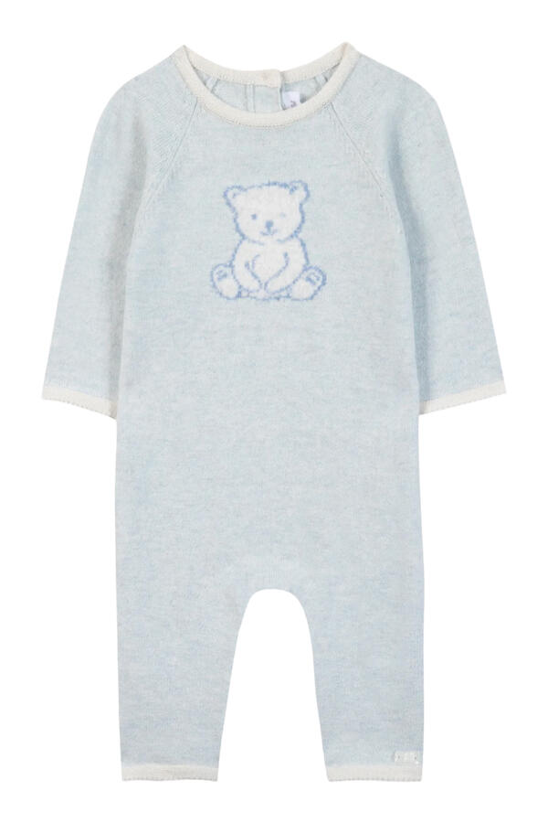 Kids Teddy Bear Embroidery Long Jumpsuit
