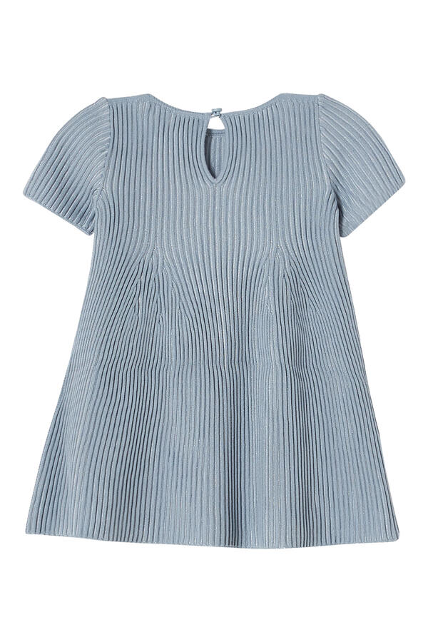 Kids Ribbed Knit Flared Skirt Dress