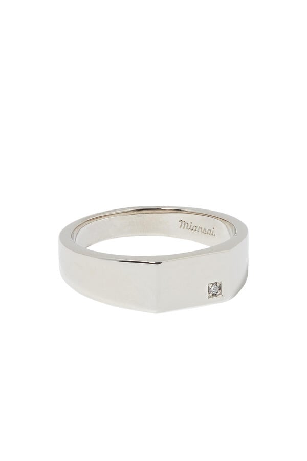 Geo Signet Diamond Ring