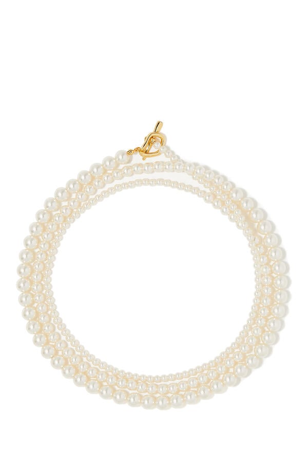 14K Gold Plated Louise Pearl Necklace